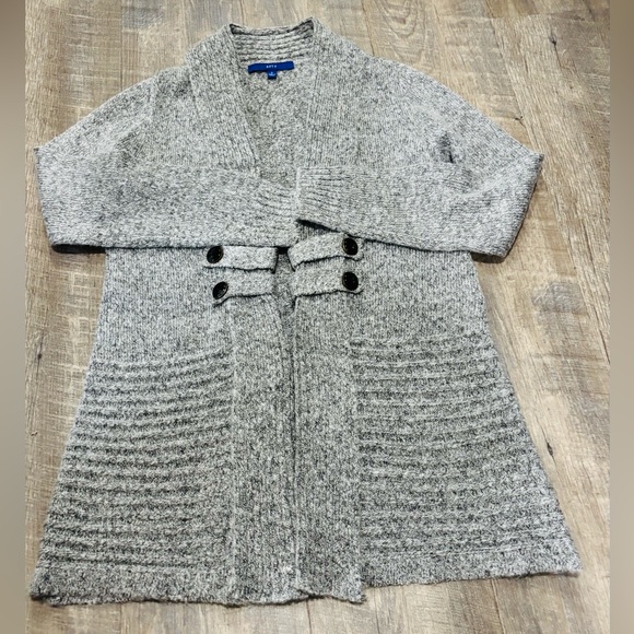 APT 9 Cardigan Womens Small Gray Wool Blend Chunky Knit Open Sweater - Picture 6 of 10